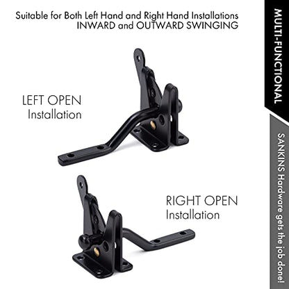 Self Locking Gate Latch Automatic Gravity Lever for Wood Fence Gate, Door Latches, Steel, Black - size: Normal