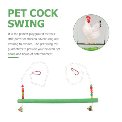 Garneck Chicken Swing and Ladder Wooden Climbing Frame for Hens and Roosters Pet Coop Toy Poultry Rack Bird Perch Accessory