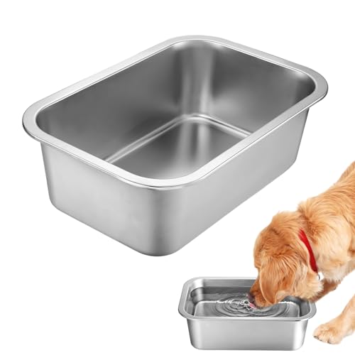 1.5 Gallons Large Dog Bowls - Food Grade Stainless Steel Dog Water and Food Bowl No Spilling, High Capacity for Medium Large Breed Dogs Indoor Outdoor - size: 1.5 Gal