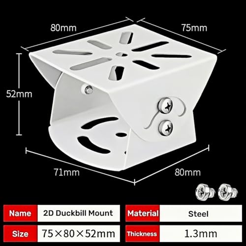 2 Pack CCTV Security Camera Duckbill Mount Bracket - Heavy Duty Steel Universal Adapter for PTZ/Dome/Bullet Cameras, Wall/Ceiling/Pole Compatible, Fits Solar Panels