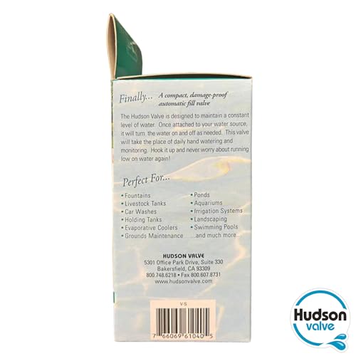 Hudson Valve 1/2" Self-Contained Automatic Water Float Valve VSG | Use for Pond Auto Fill, Livestock Tanks, Fountains, Troughs, Swimming Pools and More | Water Tank Float Valve