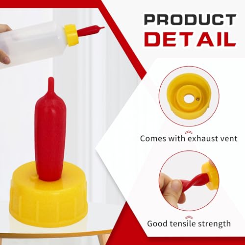 20-PCS Goat Nipples Nipple Soft Rubber Pacifier for Feeding Pup Foal Calf Small Animal Screw On Sprite Coke Soda Bottle (Yellow) - color: yellow