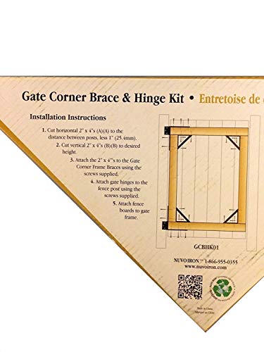 Nuvo Iron Gate Corner Frame Brace Kit, Black, 1 Count (Pack of 1)