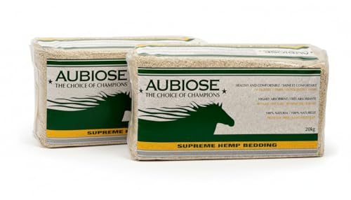 Aubiose French Hemp Bedding 44lb — Chicken Coop & Horse Stall Bedding | Ultra Low Dust Odor Control Deep Litter Ready | Premium Hemp Shavings for Chickens Horses Rabbits & Small Animals (Pack of 2) - size: Pack of 2
