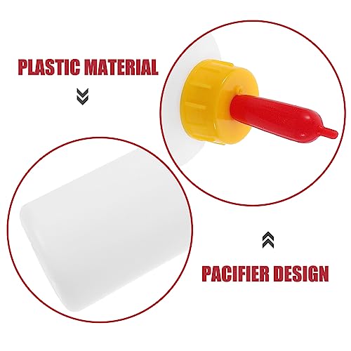 HEMOTON 5 Sets 400ml Lamb Feeding Bottle, Kid Livestock Drink Bottle, Baby Goat Calf Milk Water Bottle, Lamb Bottles for Farm Accessories Bottle