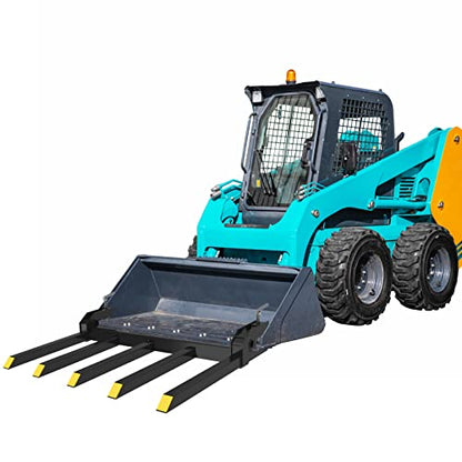 Clamp On Debris Forks 48" Bucket, 2500 lbs Capacity Heavy Duty Clamp On Pallet Forks Bucket Attachments, Fit for Loader Bucket Skidsteer Tractor - size: 48 inch Debris Forks2
