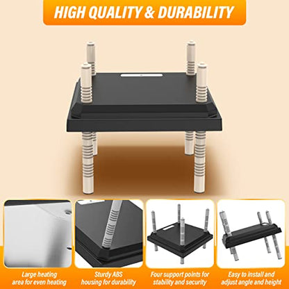 Brooder Heater for Chicks, 10”x10”Chicken Breeding Heating Plate Brooder Heating Heater Adjustable Height Chicken Incubator Heating Lamp Rutin Chicken Brooder Suitable for 15 Chicks (Dark)