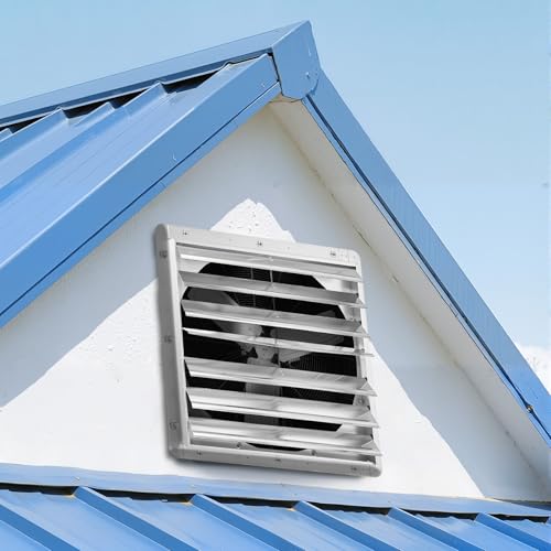 VEVOR 30'' Exhaust Fan, Wall Mounted Attic Fan with Variable Speed, 6900 CFM, Automatic Shutter, Ventilation and Cooling, Silver, Fan Only - size: 30 Inch