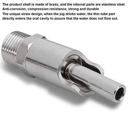 Automatic Pig Nipple Drinker Pig Water Nozzle Poultry Watering System for Sows Piglets Drinking (Stainless Steel) - color: Stainless Steel