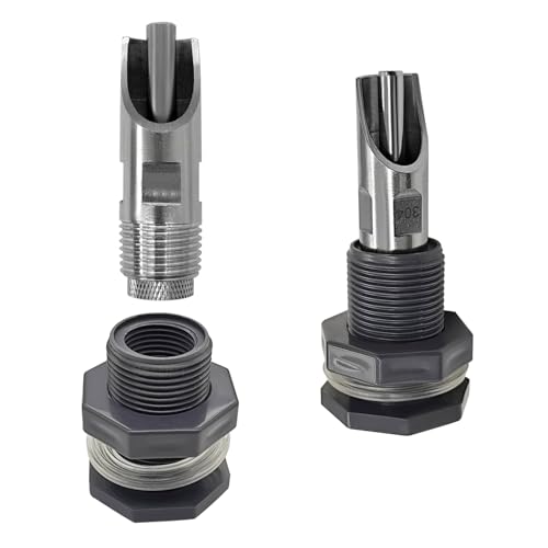 2 Sets Automatic Pig Nipple Drinkers Kit, Stainless Steel Pig Waterer Nipples and Plastics Water Tank Connectors and Hole Openers for Pigs Swine Piglets