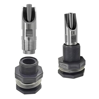2 Sets Automatic Pig Nipple Drinkers Kit, Stainless Steel Pig Waterer Nipples and Plastics Water Tank Connectors and Hole Openers for Pigs Swine Piglets