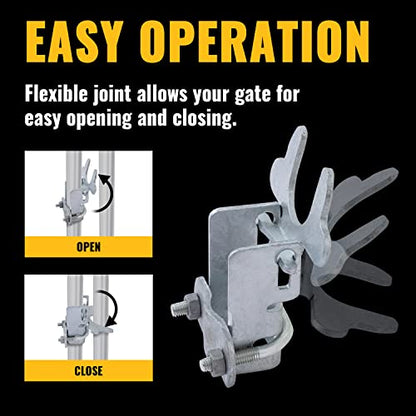 VIVIDA Kennel Gate Latch 1-3/8", Chain Link Dog Kennel Latch, for 1-3/8" Gate Frame & 1-3/8" Panel Frame, U-Bolt & Nuts Included, Galvanized Steel, 2 PCS - size: 1-3/8" (2 PCS)