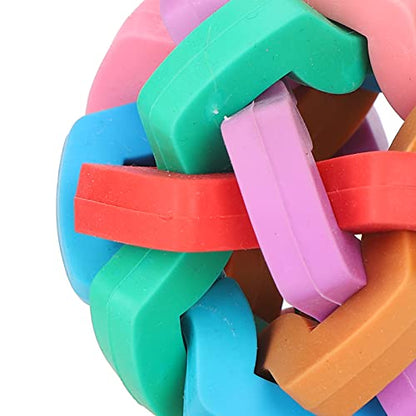 Zerodis Bell Ball Toy for Dogs Puppies Mini Pigs Interactive Squeak Pet Toy with Chew TPR Material Teething Relief Boredom Relief Training Fun (L) - size: L