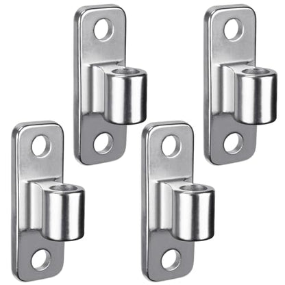Insaga Heavy Duty 304 Stainless Steel Gate Hinges 4 Pcs, Wall Mount Hardware with 5/8" Pin, One-Piece Cast Hinge for Farm, Fence, Chain Link, Wooden & Metal Gates - color: Silver-SS-Hole-4Pcs