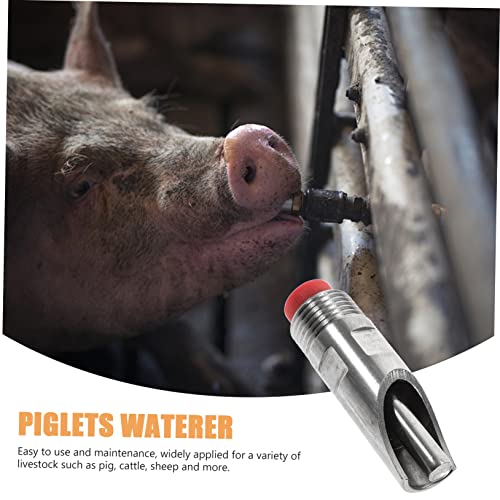 Kisangel 10pcs Automatic Stainless Steel Pig Waterer Feeder Nipple Drinker Efficient Livestock Watering System for Farm Use