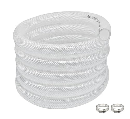 3/4" ID x 1" OD - 25Ft High Pressure Braided Clear PVC Vinyl Tubing Flexible Vinyl Tube, Heavy Duty Reinforced Vinyl Hose Tubing - size: 25 ft, style: 3/4" ID x 1" OD