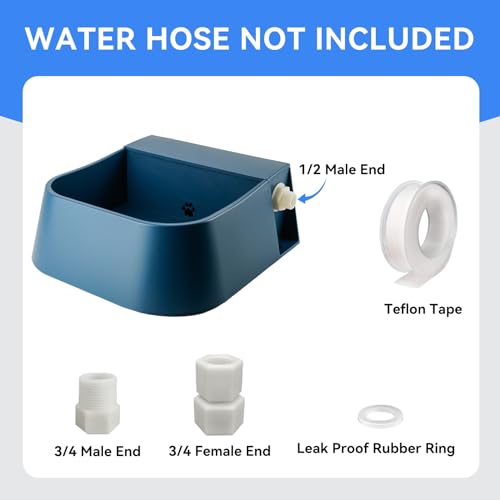 NAMSAN Outdoor Automatic Dog Water Dispenser, Large Water Bowl for All Kinds of Animals, Auto Refill Waterer for Pet Livestock, Water Trough Include Multi-Functional Adapter, Fit GHT Faucet