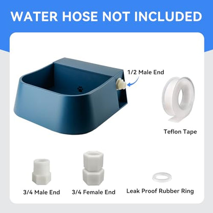 NAMSAN Outdoor Automatic Dog Water Dispenser, Large Water Bowl for All Kinds of Animals, Auto Refill Waterer for Pet Livestock, Water Trough Include Multi-Functional Adapter, Fit GHT Faucet