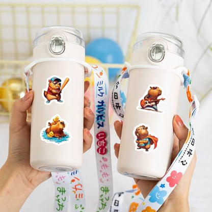 Cute Capybara Stickers Bulk Pack, 1000pcs, Waterproof Vinyl, Cartoon Animal Decals for Kids, Girls, Boys, Teens, for Water Bottle, Laptop, Skateboard - color: Capybara Stickers