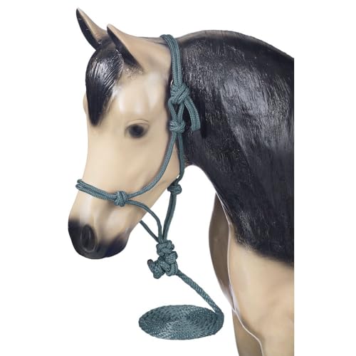 Tough1 Miniature Poly Rope Halter with Lead - color: Hunter Green, size: Small