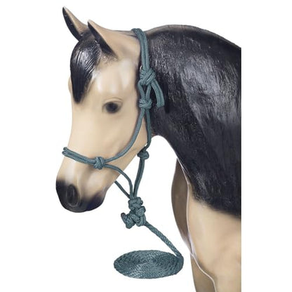Tough1 Miniature Poly Rope Halter with Lead - color: Hunter Green, size: Small