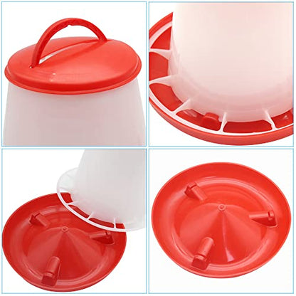 Chick Feeder and Waterer Kit, 1.5kg Chick Feeder and 1.5L Chick Waterer for Poultry Duck Quail Hanging Poultry Plastic Containers for Outdoor