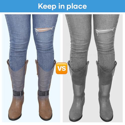 Cowboy Boot Straps, Adjustable Elastic Pant Leg Straps for Biking, Fishing, Hiking, Wading etc. - color: Black-2pcs