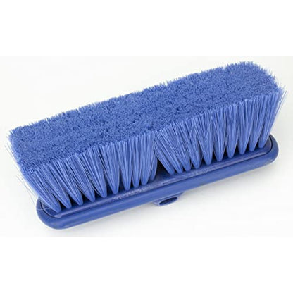 SPARTA Flo-Thru Heavy-Duty Deck Scrub Brush Nylon Bristled, Boat and Floor Scrub Broom with Protective Bumper for Floors and Large Equipment, Plastic, 9.5 Inches, Blue - color: Blue