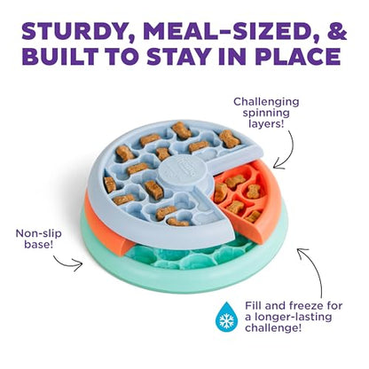 Outward Hound by Nina Ottosson Lickin’ Layers Small 3-in-1 Dog Puzzle Feeder, Lick Mat & Slow Bowl – Puppy Enrichment Toy for Small Dogs, Dishwasher Safe - color: Puppy Lickin' Layers (Blue, Green, Orange)