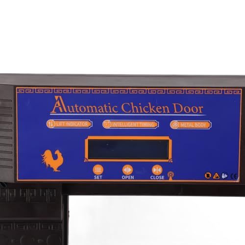 Automatic Chicken Coop Door Opener, Solar Battery Powered with LED Display, Timer Function, Double Doors Electric for Chickens, Ducks, Geese, Easy to Set Opening and Closing Time (Dark Brown) - color: Dark Brown