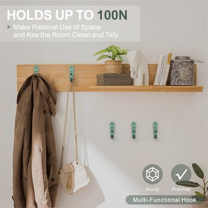 BREYDROK 20PCS Heavy Duty Metal Wall Hooks, Coat Hooks for Hanging - with 40 Screws for Coats Towels Backpacks - Mint Green - color: 20pcs + Mint Green