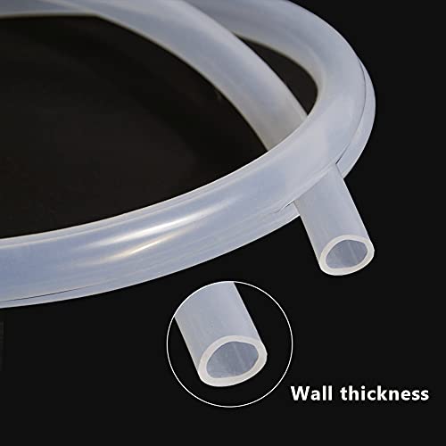 Feelers Silicone Tubing, Food Grade Pure Siliconce Hose 1/4" ID 1/2" OD 9.84ft, High Temperature Resistant Flexible Hose for Water Air Pump, Aquarium, Home Brewing, Kitchen - size: 1/4"ID-1/2"OD, style: 9.84ft length(3 Meter)