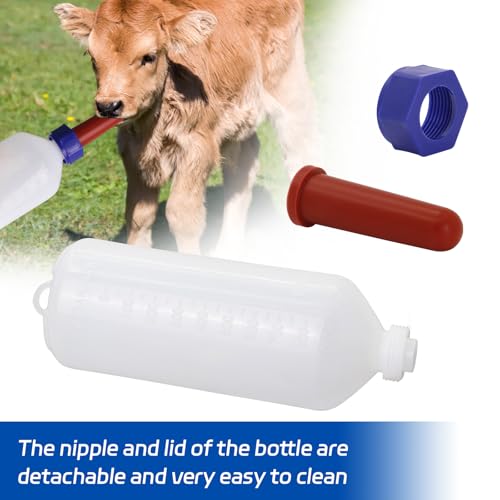2PCS Calf Feeder Milk Bottle Livestock Drinking Bottles Calves Nursing Milk Feeding Bottle for Farm Livestock Supplie (1000ml) - size: 1000ml