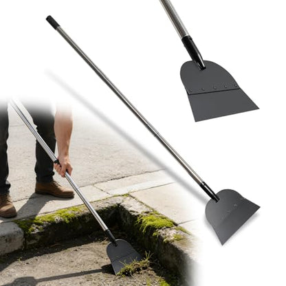 Floor Scraper Multifunctional Garden Shovel with 82” Adjustable Handle & Sharp Blade Heavy Duty All Steel Flat Shovel for Sidewalks Lawn Driveway Garden Weed Ice Dirt Moss Removal