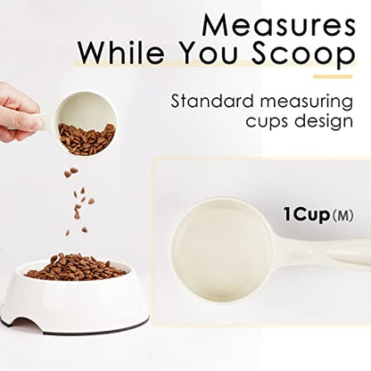 Super Design 1 Cup Dog Food Scoop for Container Melamine Measuring Scoop for Dogs Cats Birds and Rabbits Pet Food Feeding Scoop Dishwasher Safe - White - color: White - 1 Cup