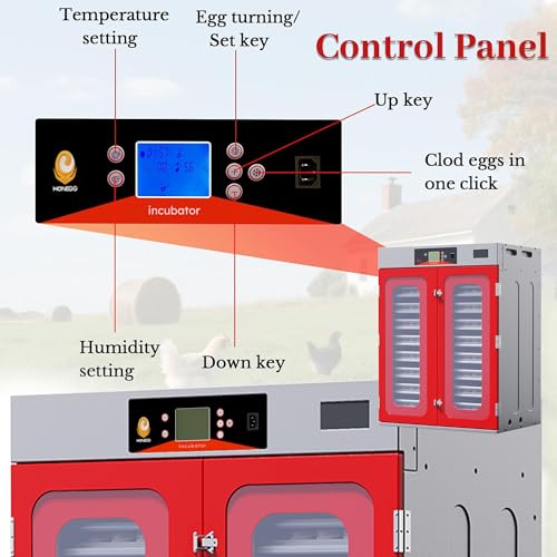 1000 Egg Cabinet Incubator, Automatic Digital Poultry Hatcher with Temperature & Humidity Control – Commercial Large Capacity Egg Turning System for Chicken, Duck, Quail Eggs - size: 1000 Egg