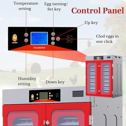 1000 Eggs Automatic Incubator Cabinet for Hatching Egg, with Automatic Egg Turning and Temperature Humidity Control, Large Commercial Poultry Hatcher for Chicken, Duck, Goose, Quail Eggs - size: 1000 Eggs