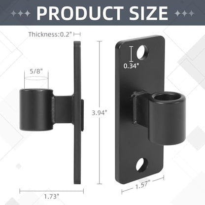 Gate Hinges, 2 Pack Steel Wall Mount Gate Hinge Fit 5/8'' Pin Fence Post Hinge, Heavy Duty Gate Hinges for Wooden or Concrete Farm Gate and Fence Gate(Screws Included) - color: Black-2 Packs