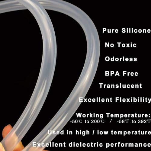 Silicone Tubing 1/4"ID - 10ft Food Grade Hose Pure Silicon Tube | 1/4" ID x 5/16" OD Flexible High /Low Temp Silicone Tubing for Home Brewing Wine Making Food Safe (9.84ft Length) - size: 1/4” ID x 5/16" OD, style: 10 ft
