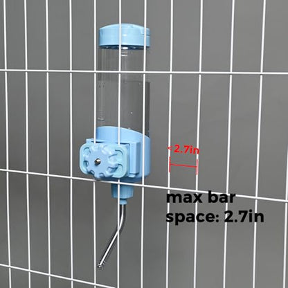 Vannon Top Fill Small Animal Water Dispenser for Cage, 23oz Auto Feeding Crate Water Bottle for Rabbit, Chinchilla, Ferret, Guinea Pig, Squirrel, Hedgehog, Pet Nozzle Diameter: 10mm, BPA Free, Blue