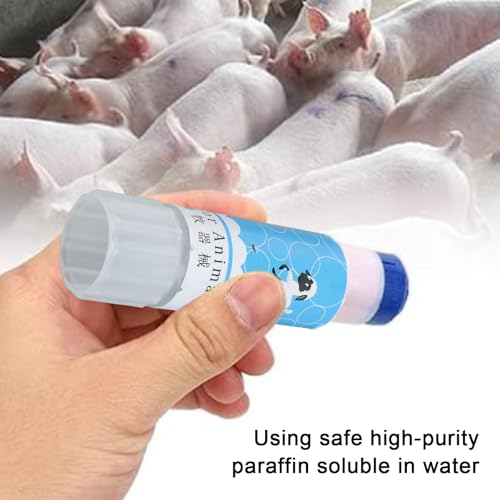 10pcs Livestock Marker Crayon, Pig Marking Crayon Set, Long Lasting Animal Marker Crayon with Lipstick Style Rotation for Pigs Sheep Cattle, Safe Water Soluble Wax (Blue) - color: Blue