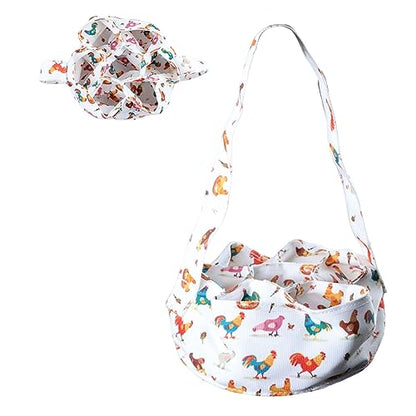 Eggs Collecting Basket with 7 Pouches, Eggs Gathering Basket Canvas Carrying and Collecting Chicken Egg Bags for Farmhouse Chicken Hen Duck Goose Housewife Garden Transporting Storage