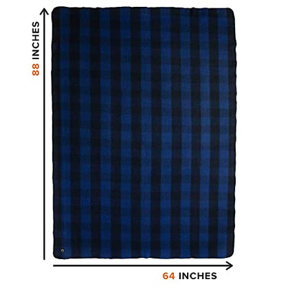 Arcturus Military Wool Blanket - Warm, Thick, Washable - Great for Outdoors, Camping, Stadium Blanket, Picnics, Travel - Car & Bushcraft Survival Kits - color: Blue Buffalo