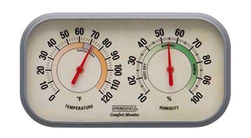 Springfield Color Track Humidity Meter and Indoor Thermometer, Analog Weather Station for the Bedroom, Nursery, Storage, and Inside the Home (Pack of 6) - size: Pack of 6