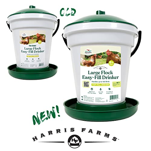Harris Farms Large Flock Easy-Fill Poultry Drinker, Made with BPA-Free Plastic, Top Fill Design, 6.25 Gallon - size: 6.25 gallon