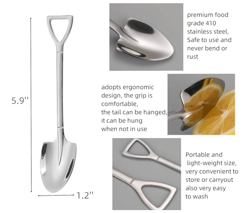 25 Pack Shovel Shape Demitasse Espresso Spoons, Stainless Steel Coffee Ice Cream Dessert Spoons for Home and Party - size: Shovel Shape A