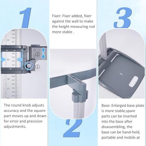 Height Measurement，Medical Portable Stadiometer, Height Rod，Portable Height Measuring Rod(Error Accuracy is Adjustable)，8-85 in/20-217 cm，Used in Homes, Offices, Gyms, Schools, etc