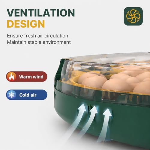 52 Egg Incubator with Automatic Egg Turning and Humidity Display, Incubators for Hatching Eggs, Chicken, Ducks, Goose, Pigeon, Quail, Parrot Incubator for Farm, Lab - size: 52-EGGS