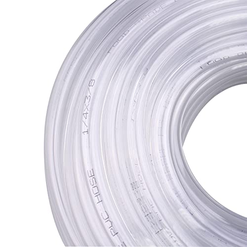 Clear Vinyl PVC Tubing 1/4" ID X 3/8" OD Plastic Flexible Food Grade Hose 50 Feet - size: 1/4" 3/8", style: 50 Feet