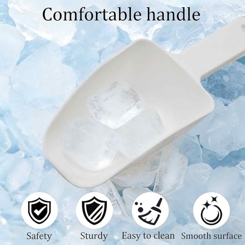 2Pcs Plastic Ice Scoop, Kitchen Scooper for Ice Maker, Ice Bucket, Bar, Freezer, Pet Food, Candy, Coffee Beans, Utility Food Scoop for Home, Party, Wedding, Restaurant (White) - color: White